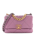 Goatskin Quilted Medium Chanel 19 Flap Purple