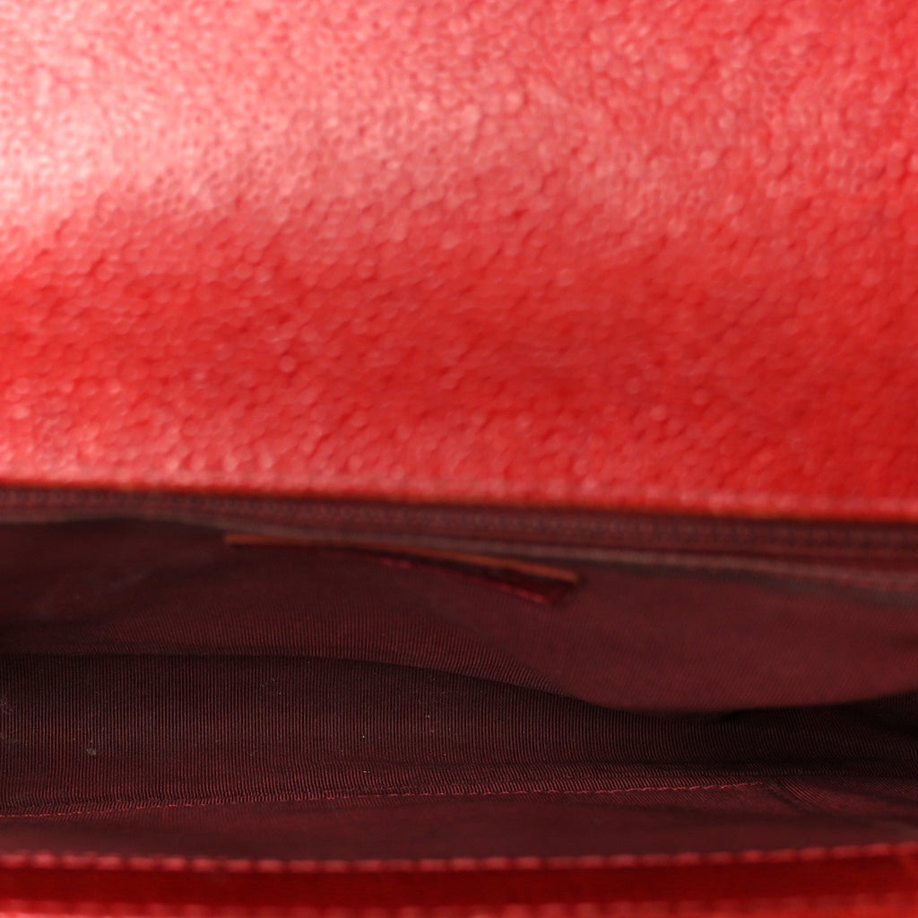 Caviar Quilted New Medium Boy Flap Dark Red