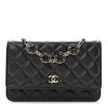 Caviar Quilted Miss Coco Wallet On Chain WOC Black