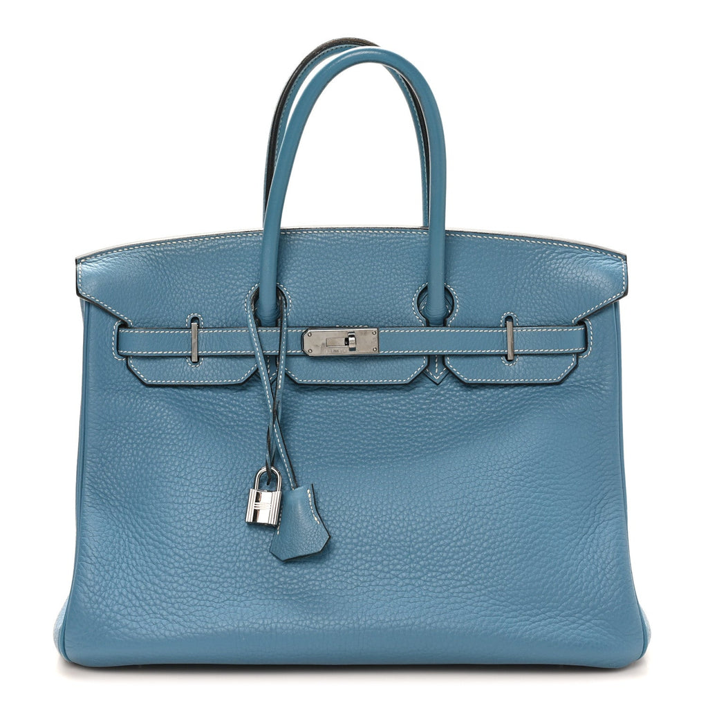 Taurillon Clemence Birkin 35 Blue Jean