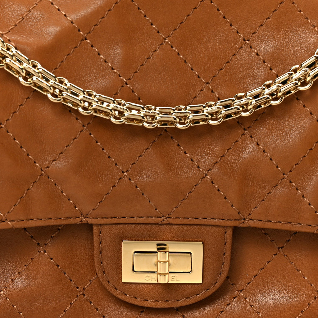 Lambskin Quilted Crush 2.55 Reissue 225 Flap Camel