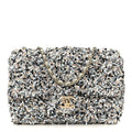 Sequin Mini Flap Gray Black White Pearly White