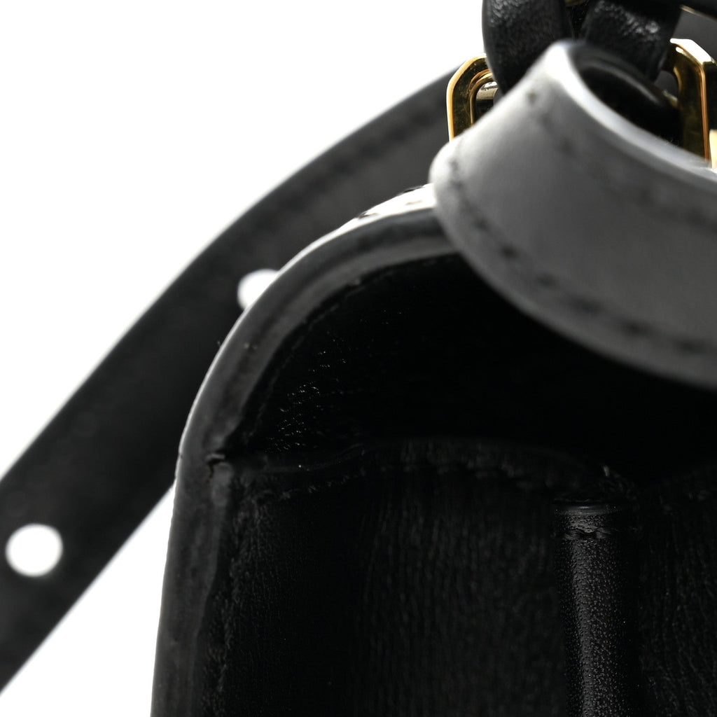 Calfskin Small Barcelona Shoulder Bag Black