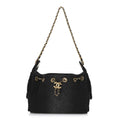 Washed Denim Quilted Mini Chanel 25 Handbag Black