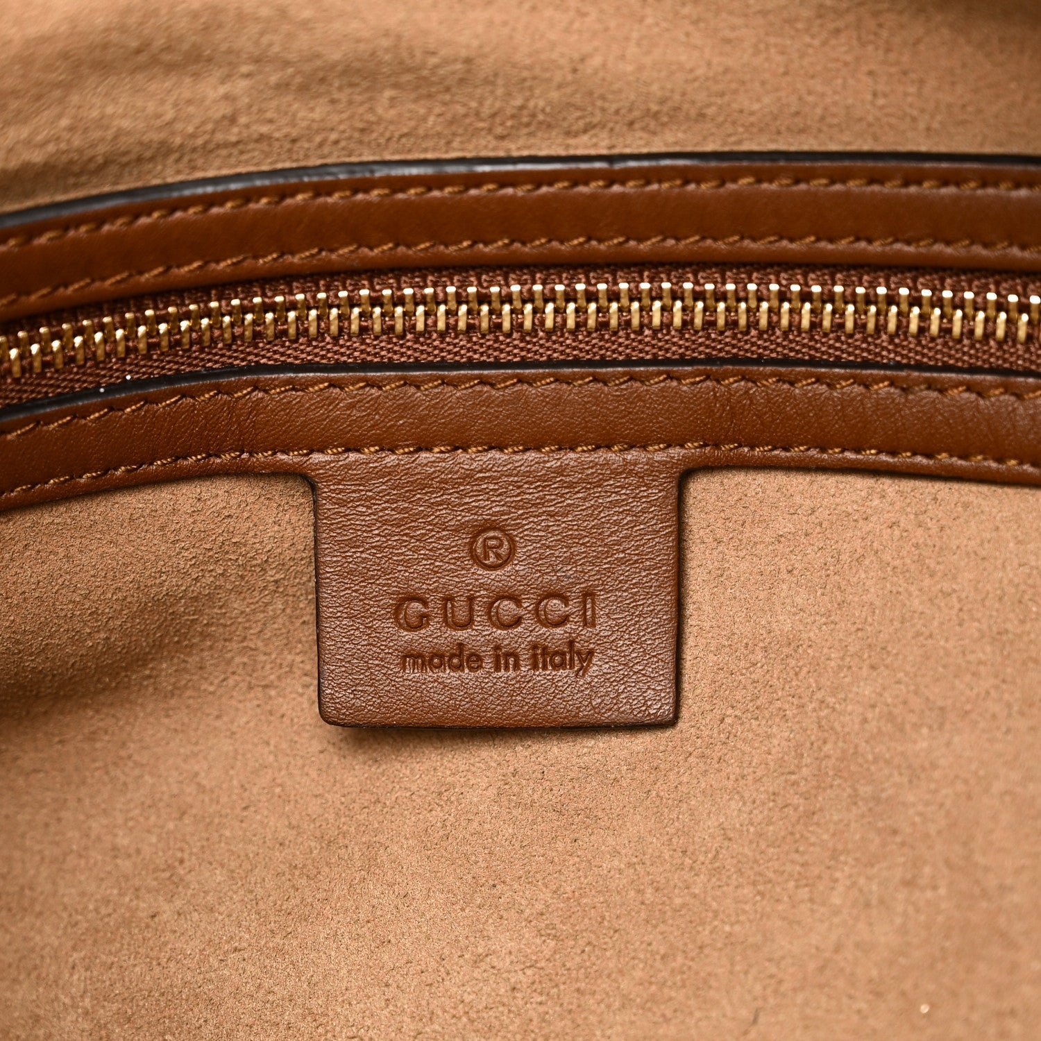GG Supreme Monogram Large Linea A Hobo Light Brown
