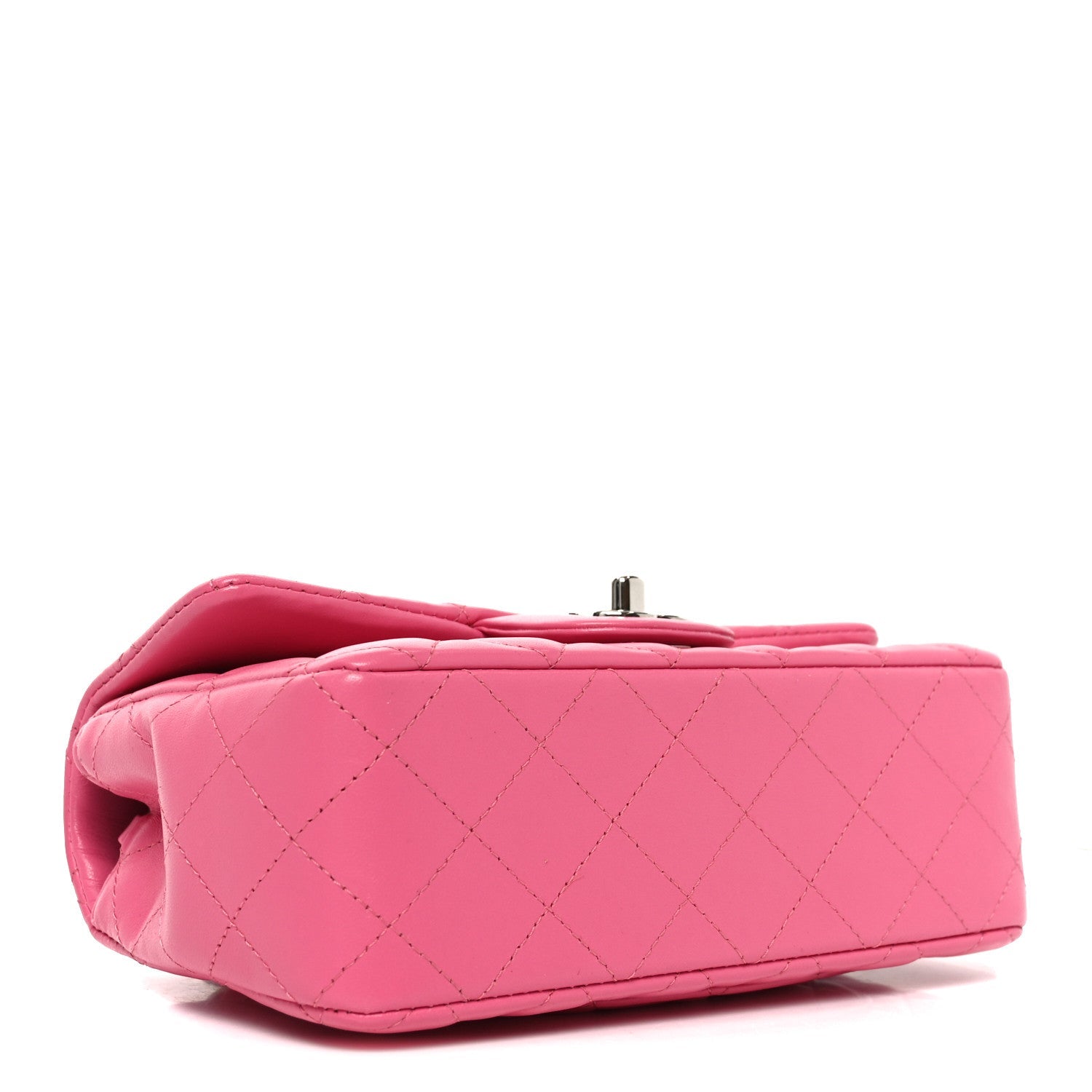 Lambskin Quilted Mini Rectangular Flap Pink