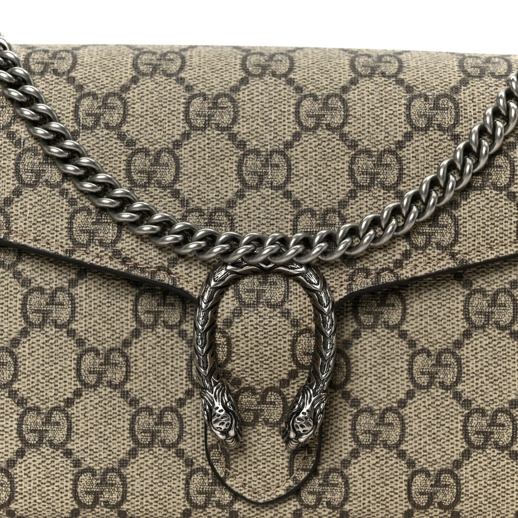 GG Supreme Monogram Mini Dionysus Chain Wallet Beige Taupe