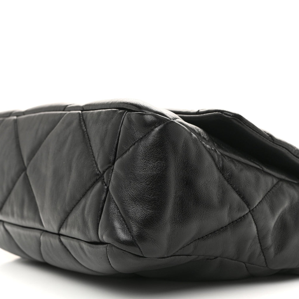 Lambskin Quilted Large Chanel 19 Flap Black