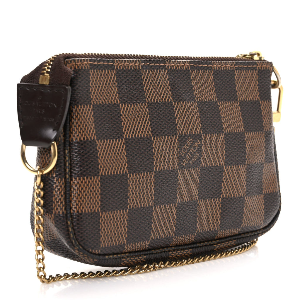 Damier Ebene Complice Trunks and Bags Mini Pochette Accessories Red