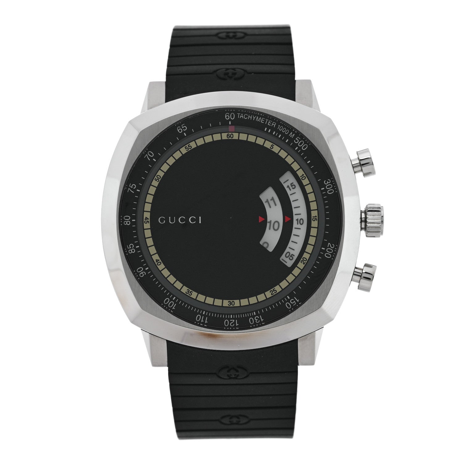 Stainless Steel Rubber 40mm Grip Quartz Watch Black