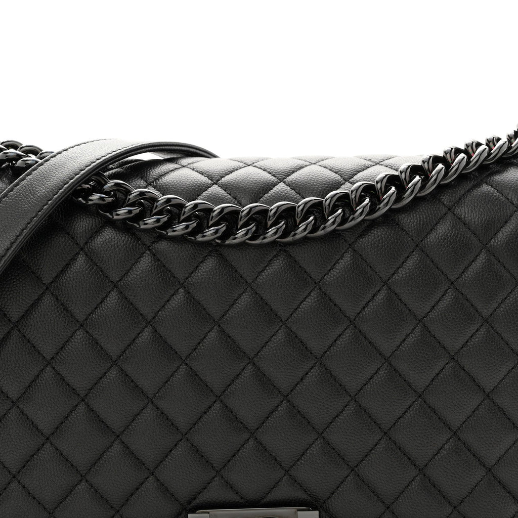 Caviar Quilted New Medium Boy Flap So Black