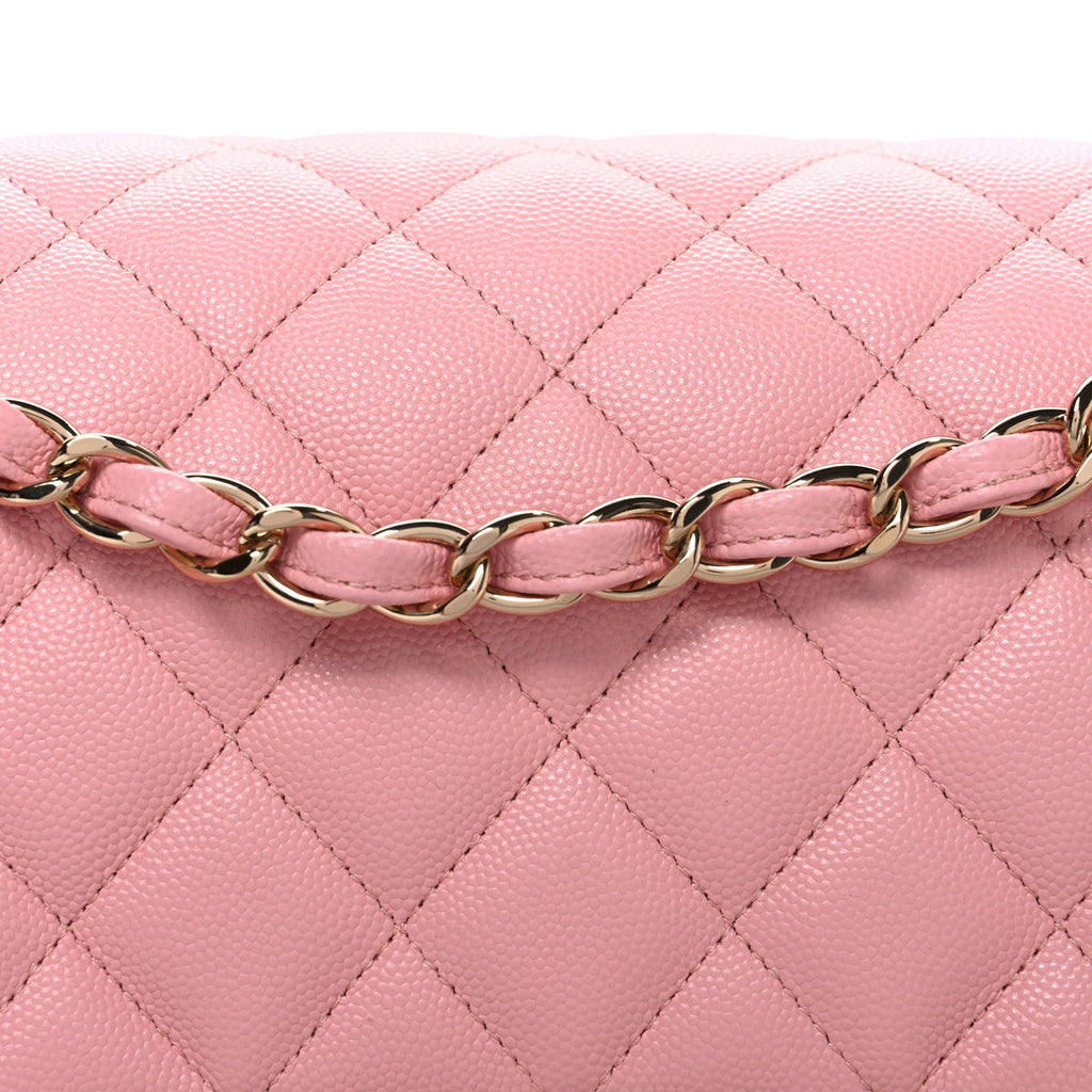 Caviar Quilted Jumbo Double Flap Pink