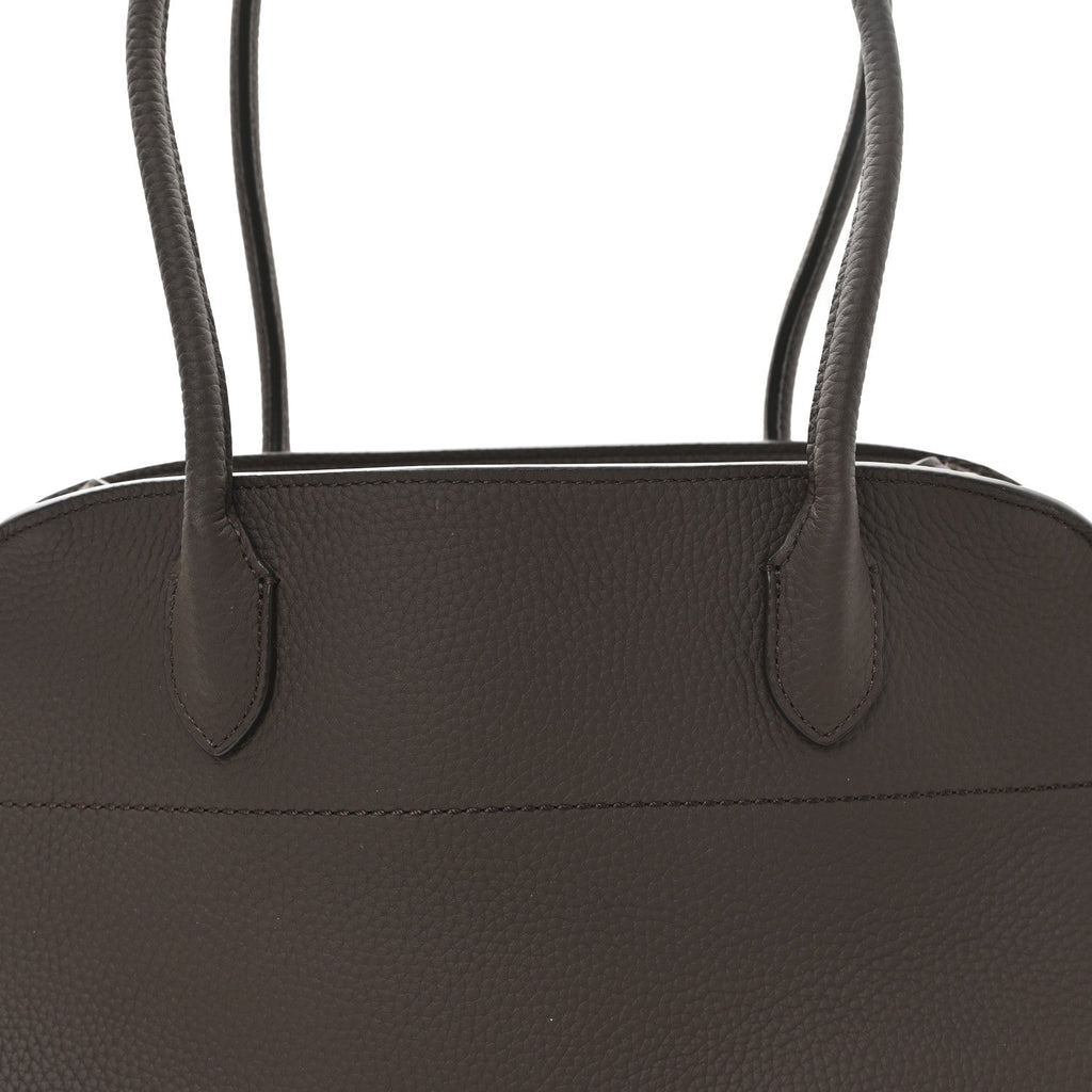 Matte Grained Calfskin Margaux Shoulder 12 Deep Brown
