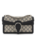 GG Supreme Monogram Textured Dollar Calfskin Small Rectangular Dionysus Shoulder Bag Beige Blue