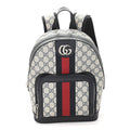 GG Supreme Monogram Textured Dollar Calfskin Web Small Ophidia Day Backpack Beige Blue Black