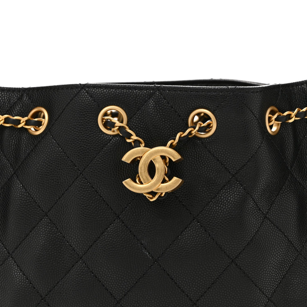 Caviar Quilted Mini Chanel 25 Handbag Black