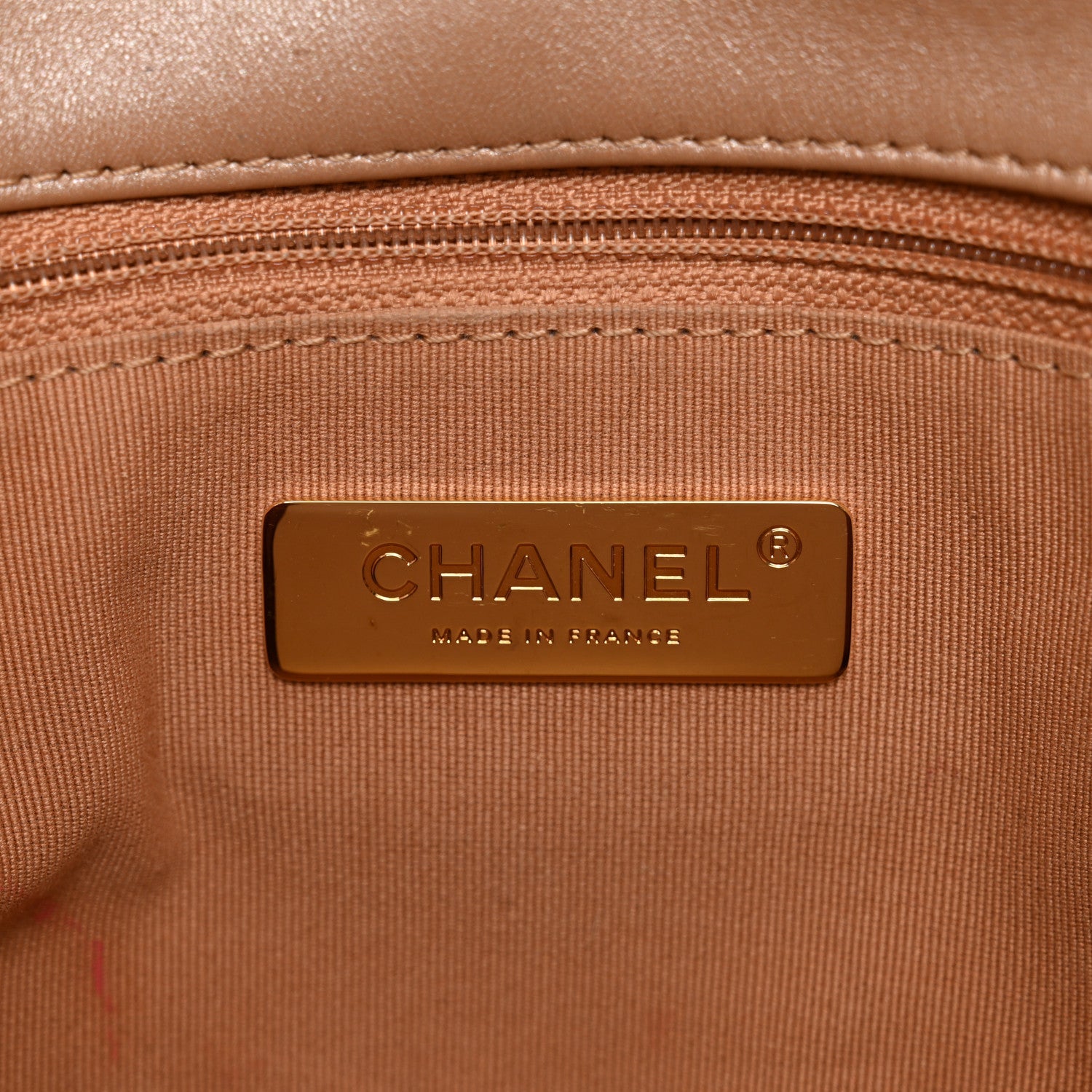 Shiny Lambskin Quilted Medium Chanel 19 Flap Beige