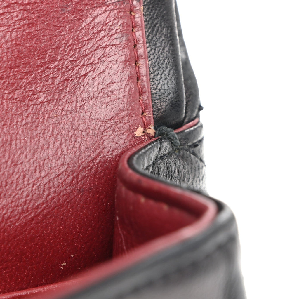 Lambskin Quilted Small Double Flap Black