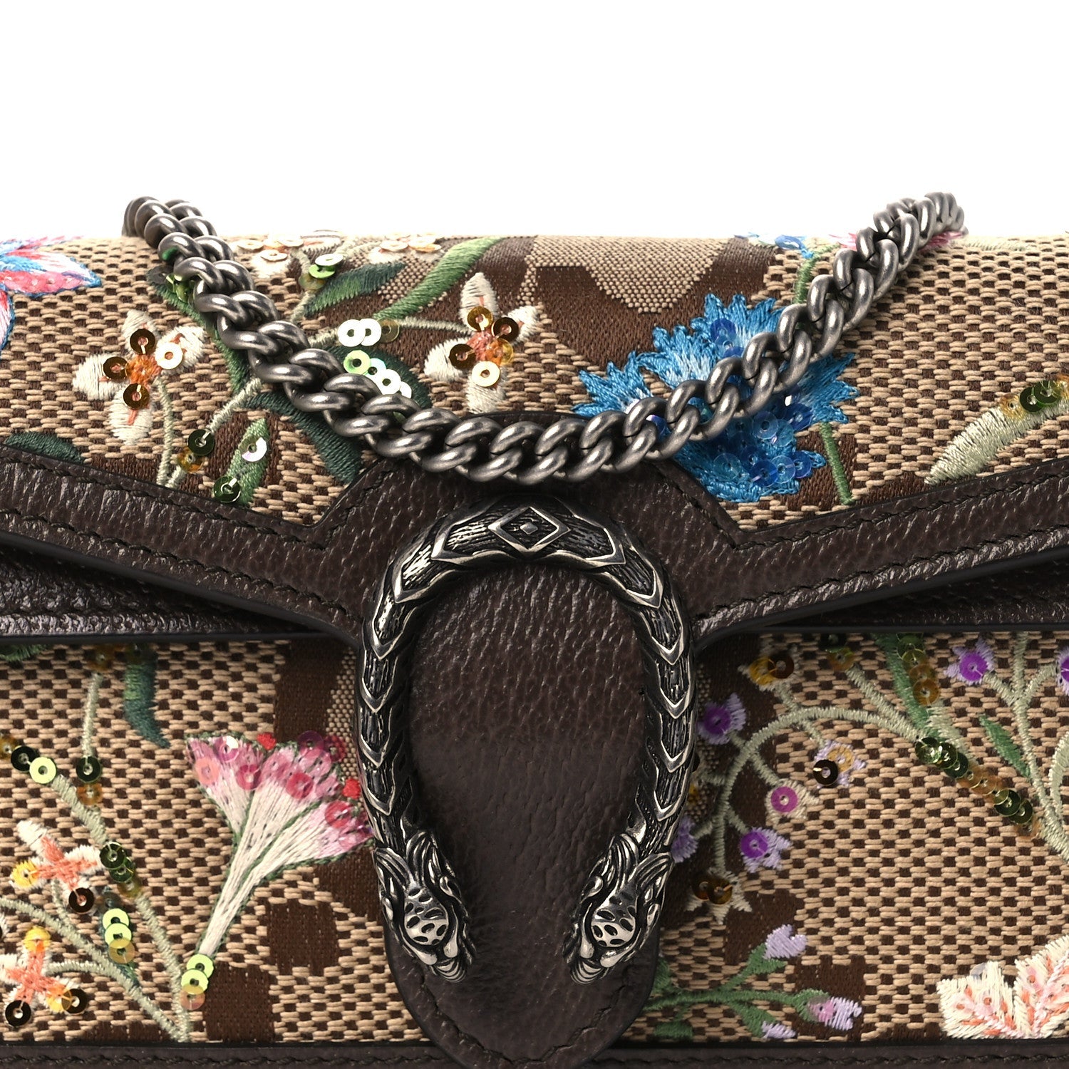 Monogram Jumbo GG Textured Dollar Calfskin Embroidered Super Mini Dionysus Shoulder Bag Camel Ebony New Acero Multicolor