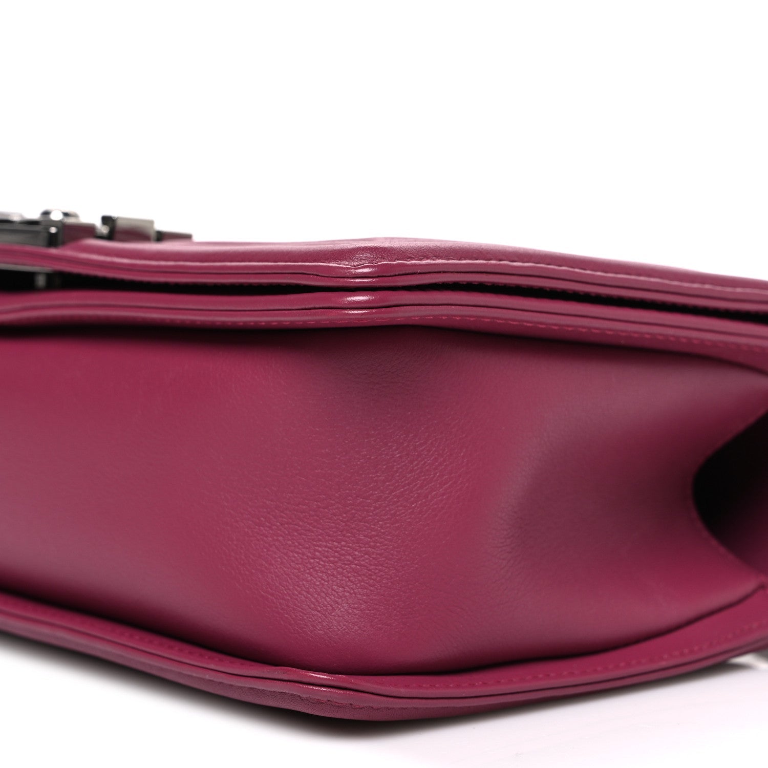 Lambskin Chevron Quilted Medium Boy Flap Dark Pink
