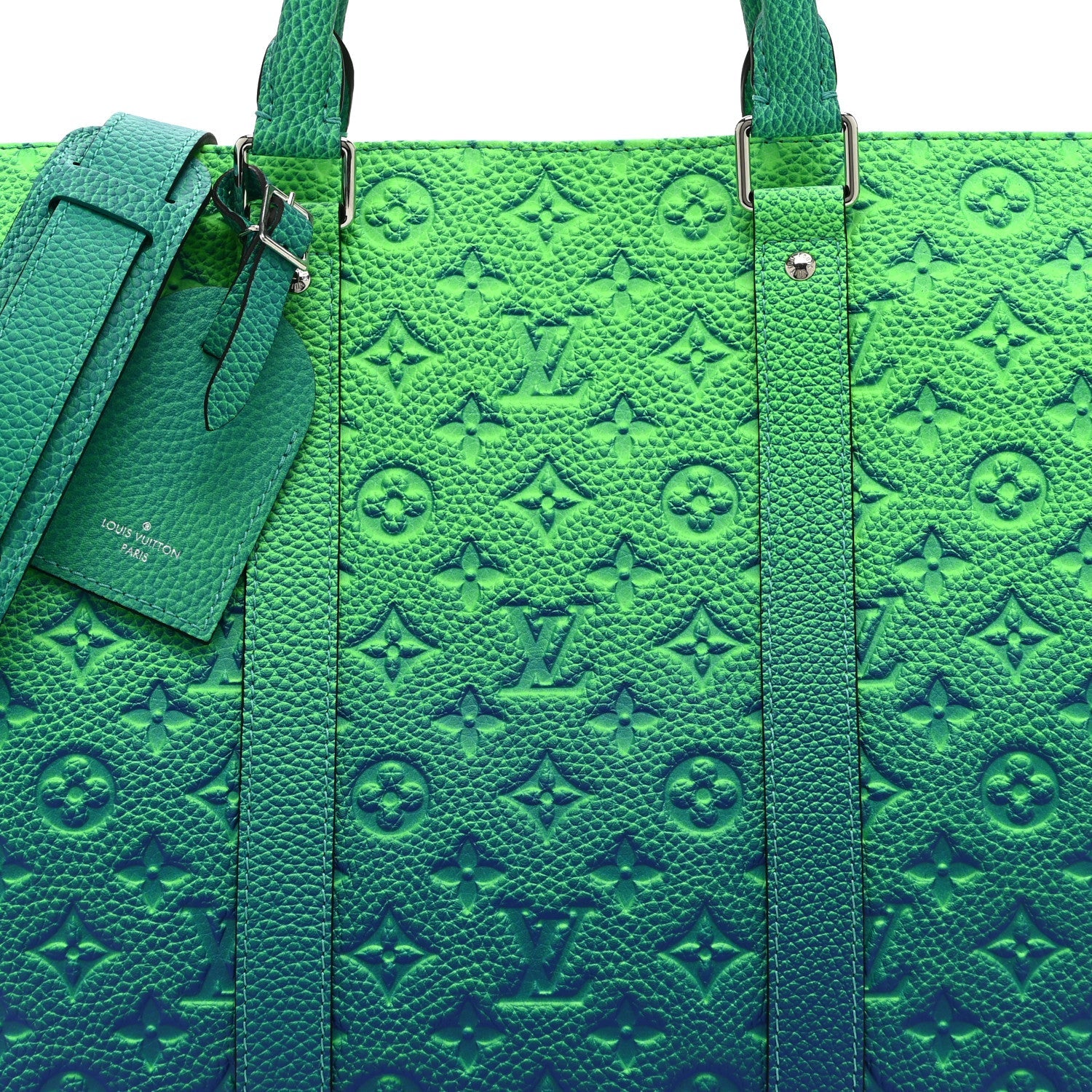Taurillon Illusion Keepall Tote Bleu Vert