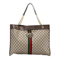 GG Supreme Monogram Large Rajah Chain Tote Beige New Acero