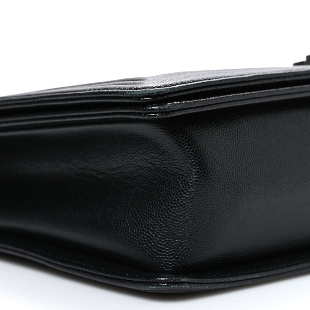 Caviar Quilted Large Boy Flap Black