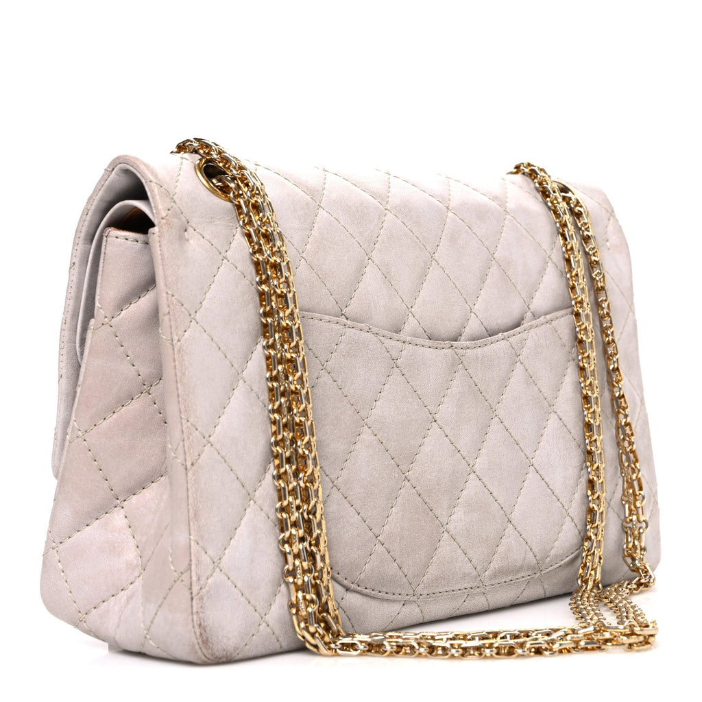 Aged Calfskin Quilted 2.55 Reissue 226 Flap Blanc Fonce
