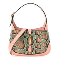 Snakeskin Ostrich Calfskin Small Jackie 1961 Hobo Pink Multicolor