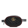 Azalea Calfskin Matelasse Diagonal Torchon GG Marmont Belt Bag 85 34 Black Romantic Cerise