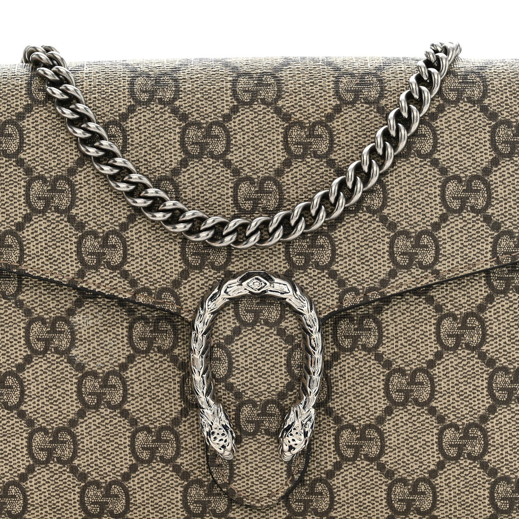 GG Supreme Monogram Mini Dionysus Chain Wallet Beige Taupe