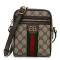 X BALENCIAGA BB Supreme Monogram Web Mini Ophidia Messenger Beige New Acero