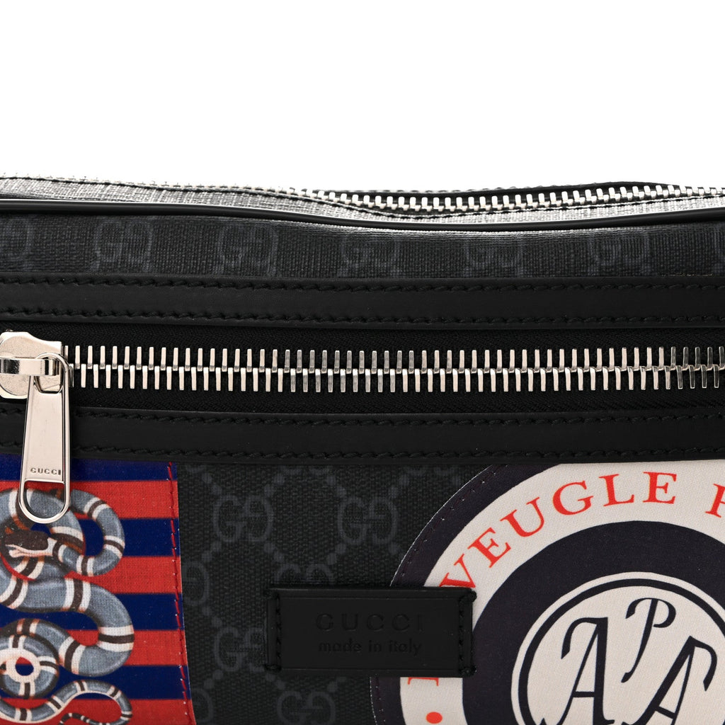 GG Supreme Monogram Night Courrier Belt Bag Black Multicolor