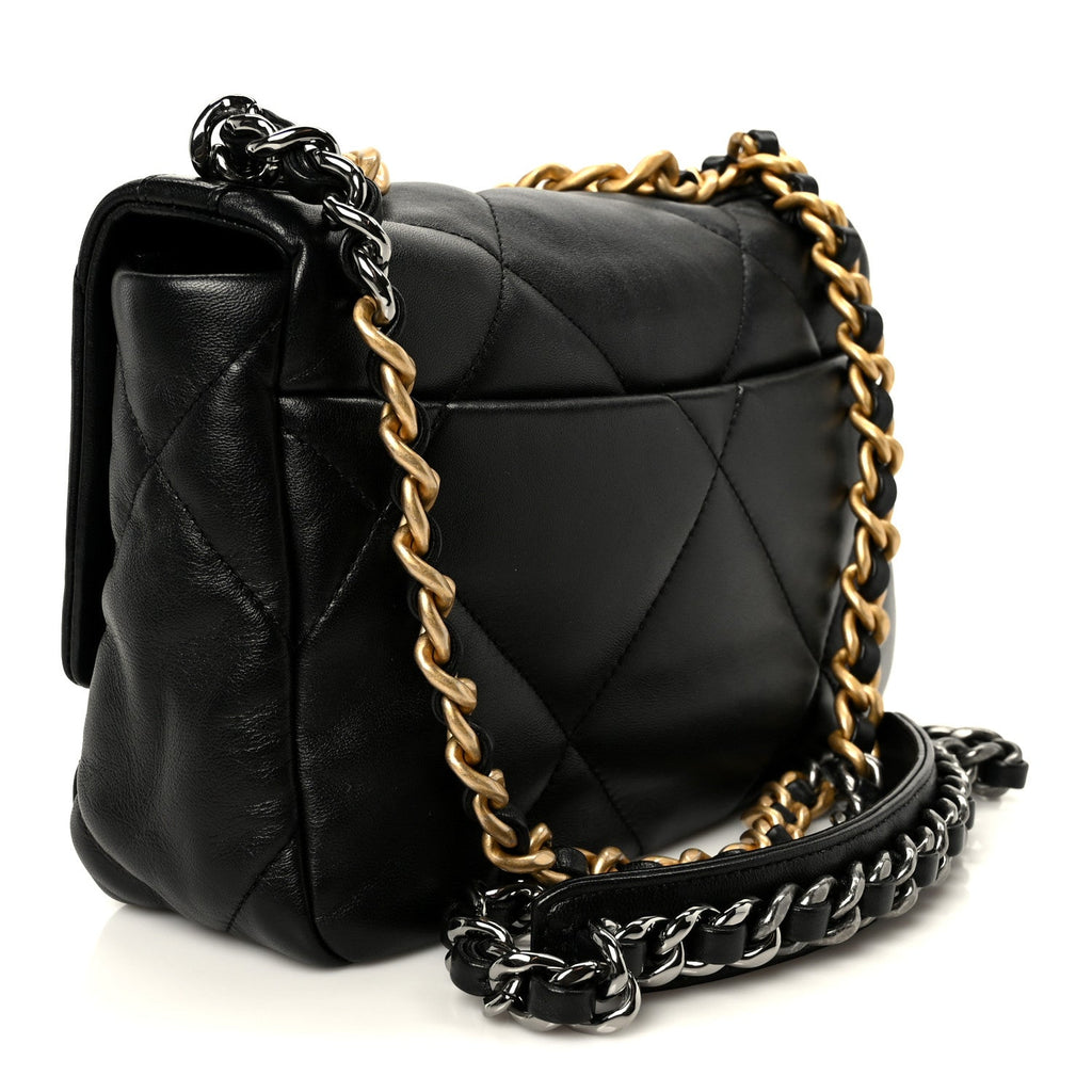 Lambskin Quilted Medium Chanel 19 Flap Black