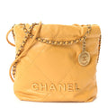 Shiny Calfskin Quilted Mini Chanel 22 Yellow