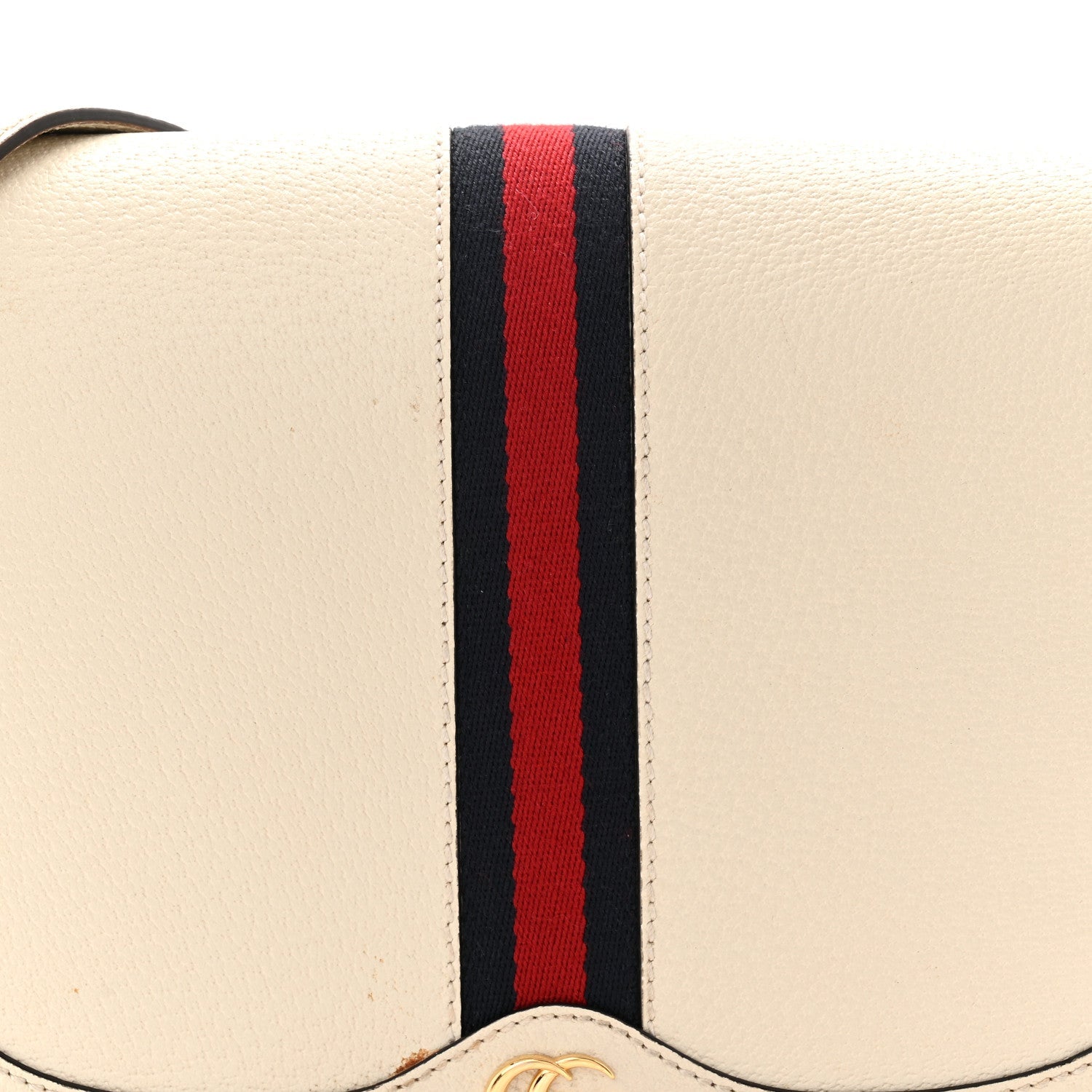 Textured Calfskin Small Ophidia Flap Messenger Bag Mystic White