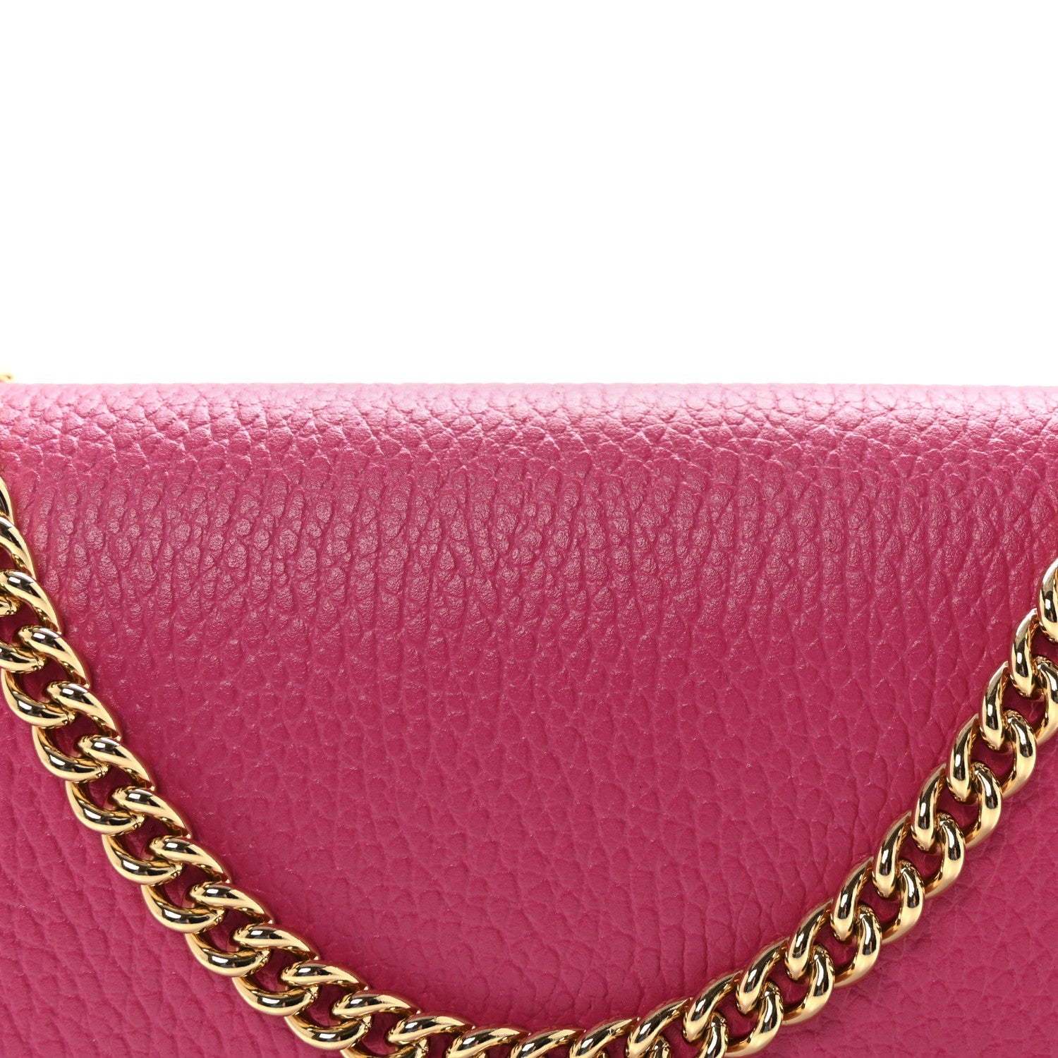 Dollar Calfskin Mini GG Marmont Chain Wallet Box Pink