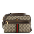 GG Supreme Monogram Web Small Ophidia Shoulder Bag Brown