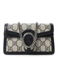 GG Supreme Monogram Textured Dollar Calfskin Super Mini Dionysus Shoulder Bag Beige Blue