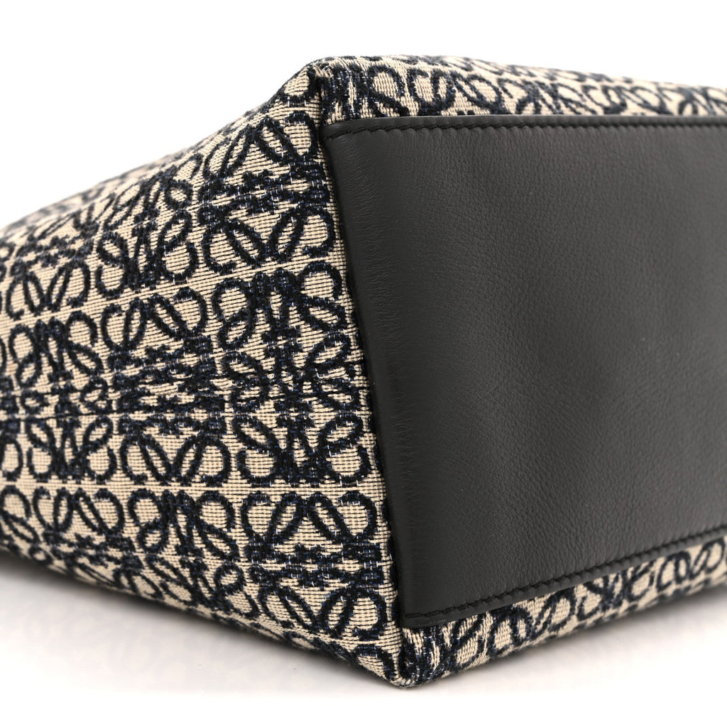 Jacquard Anagram Calfskin Small Cubi Bag Navy Black