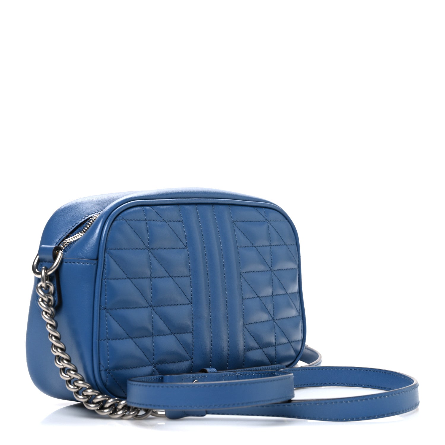 Calfskin Matelasse Aria Small GG Marmont Chain Shoulder Bag Clear Blue