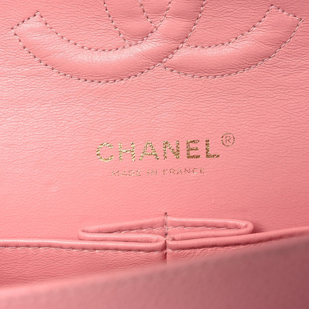Caviar Quilted Medium Double Flap Pink