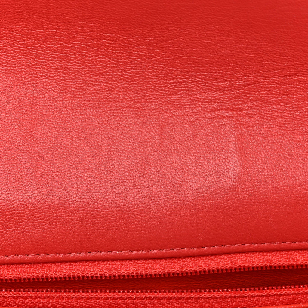 Lambskin Quilted Mini Rectangular Flap Red